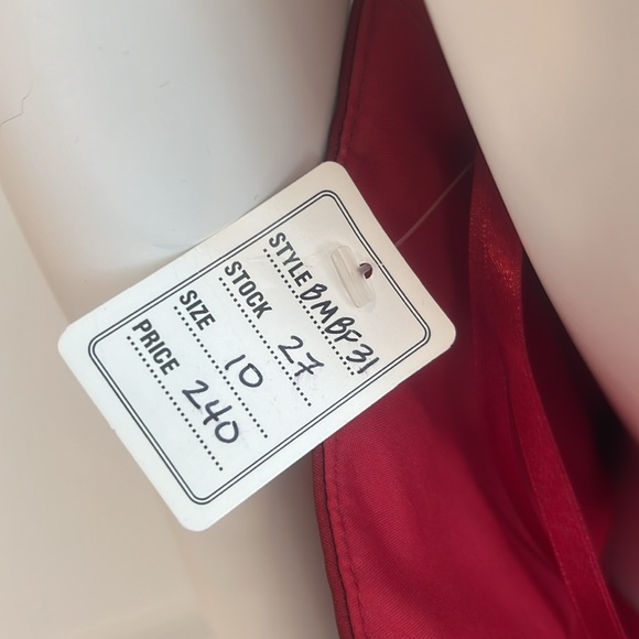 NWT SAMPLE BELLA FORMALS by Venus bridal size 10 Claret red Iridescent chiffon. - Picture 6 of 8